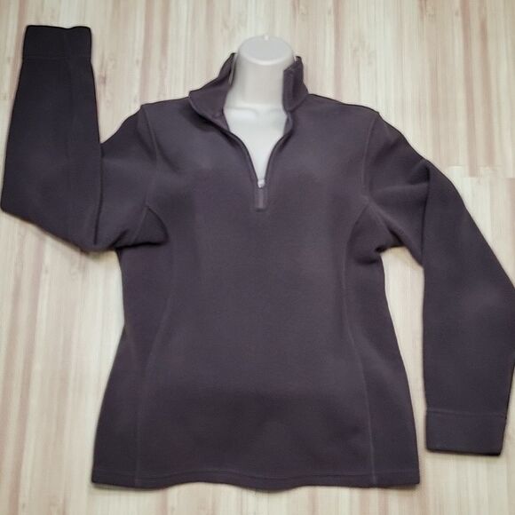 L.L.Bean Brown 1/2 zip Fleece Size Large regular - Picture 1 of 9